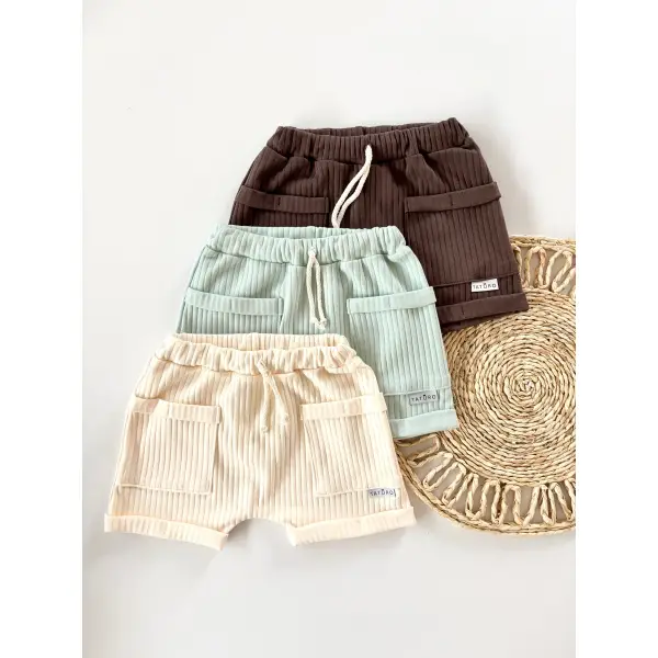 SZORTY DZIECIĘCE Z KIESZONKAMI - PRĄŻEK